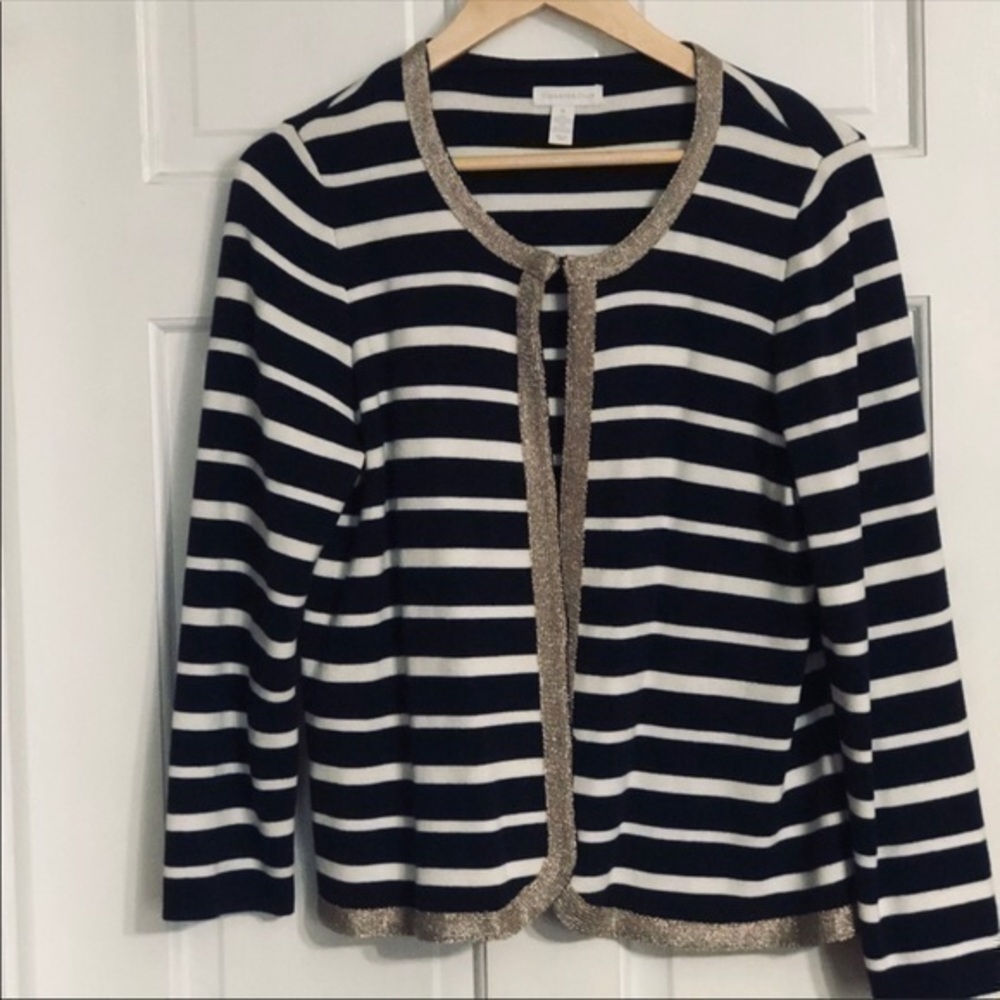 Charter Club Nautical Blue and White Cardigan